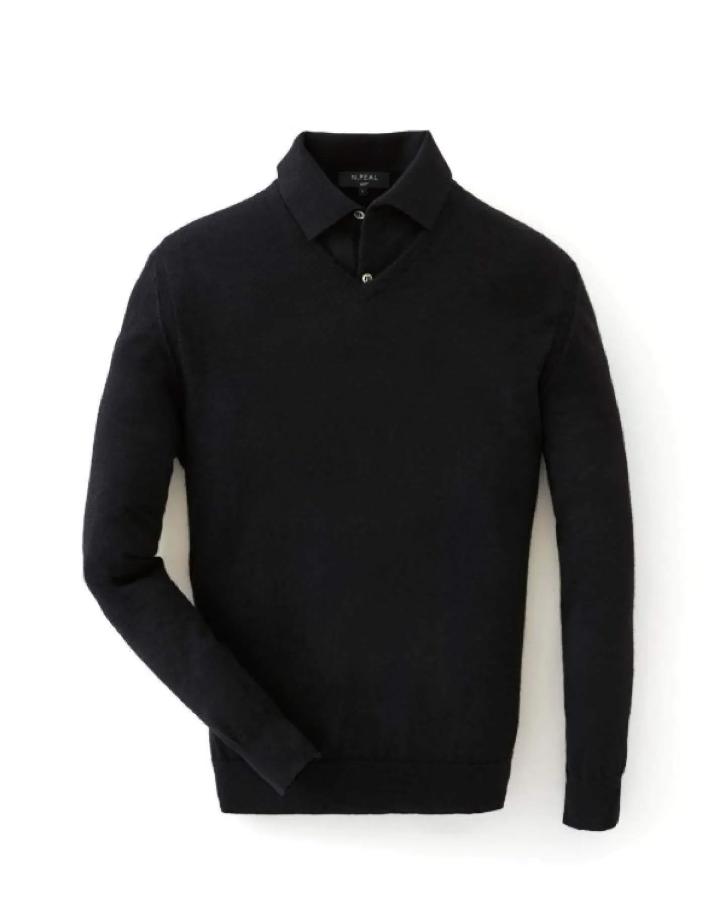 007 Fine Gauge Cashmere V Neck Jumper Black