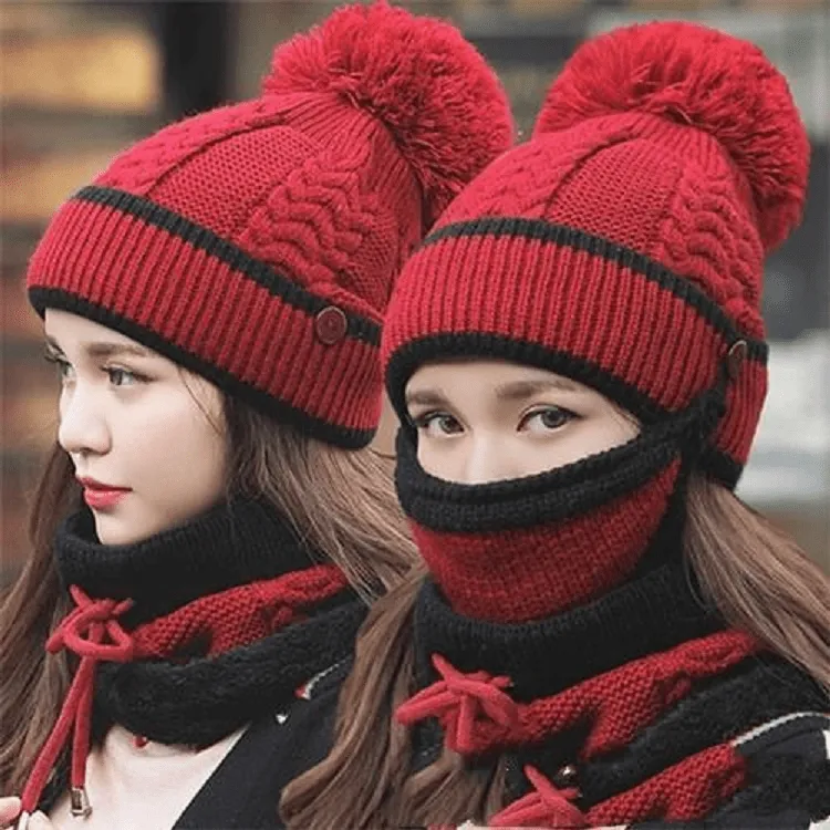 2022 New 3 in 1 Winter Beanie Set