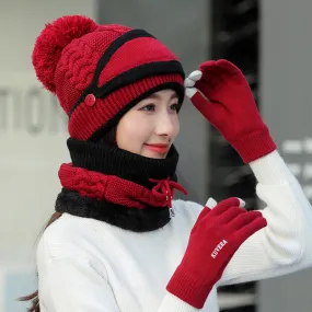 2022 New 3 in 1 Winter Beanie Set