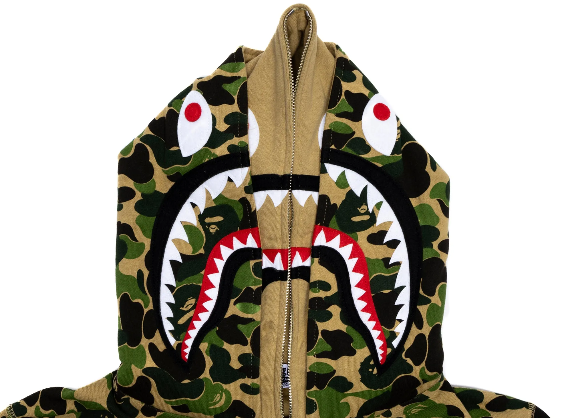 A Bathing Ape ABC Camo Double Shark Full Zip Hoodie in Green xld