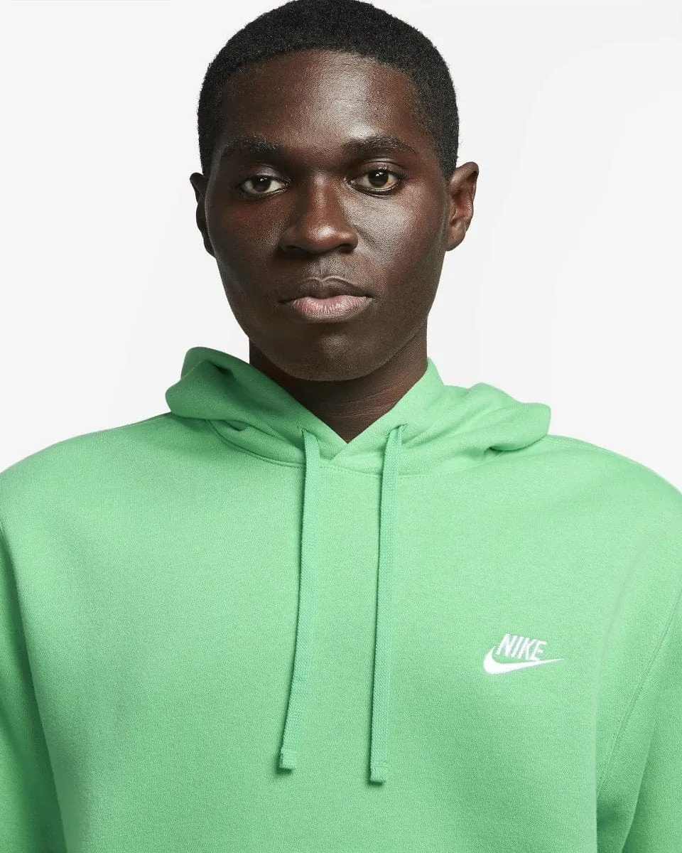 NIKE MEN'S SPORTSWEAR CLUB FLEECE PULLOVER GREEN HOODIE