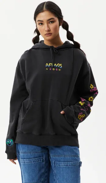 AFENDS - F PLASTIC- GRAPHIC HOODIE - STONE BLACK