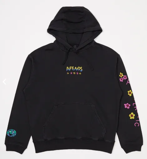 AFENDS - F PLASTIC- GRAPHIC HOODIE - STONE BLACK