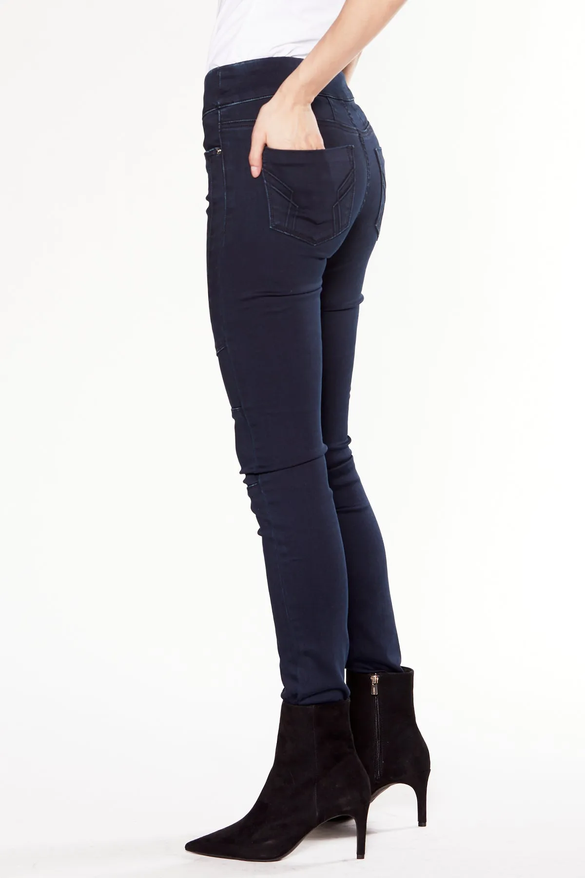 OLIVIAX - Pull-On Jeggings - Dark Indigo Rinse