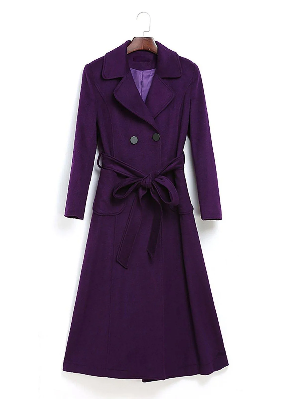 Darlene Wool Blend Double Breasted Long Coat