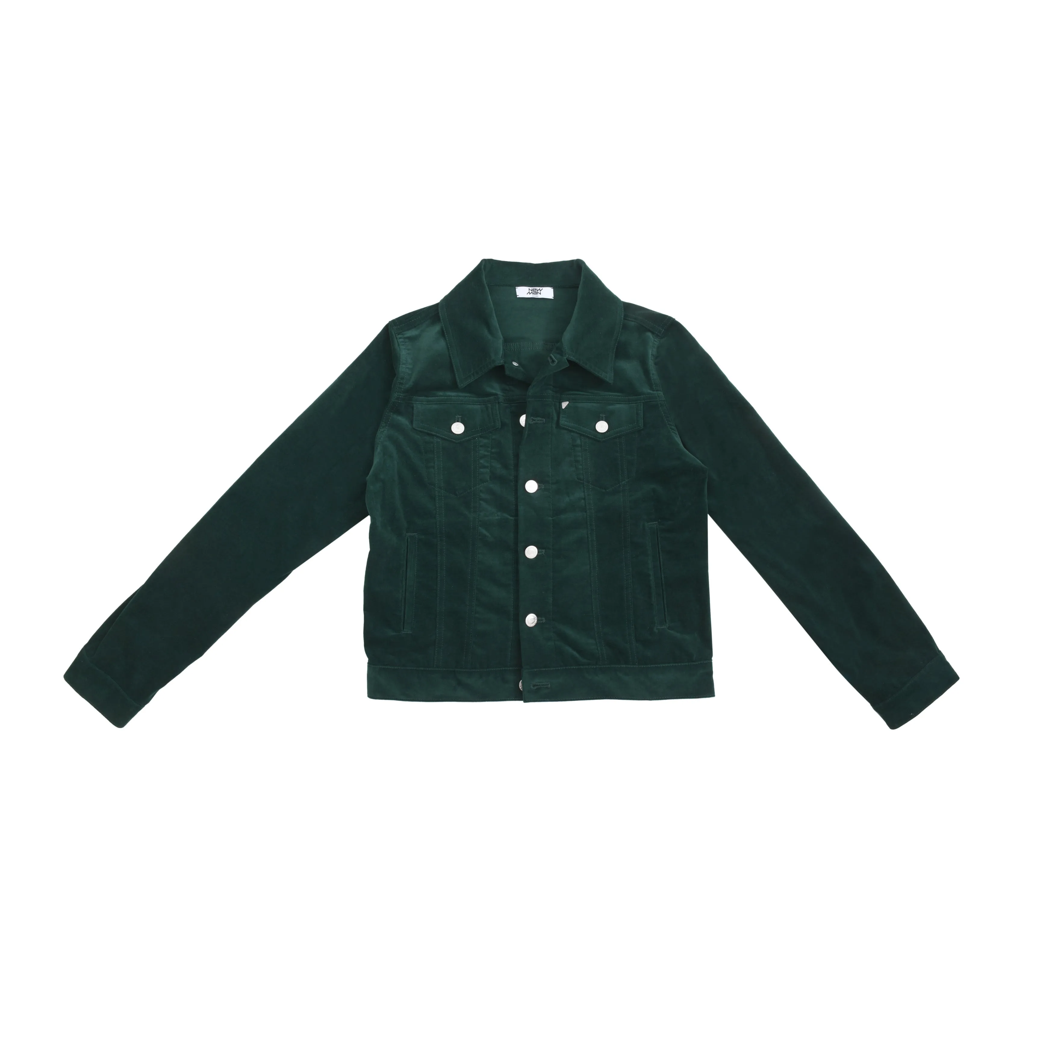 VELVET DENIM JACKET GREEN