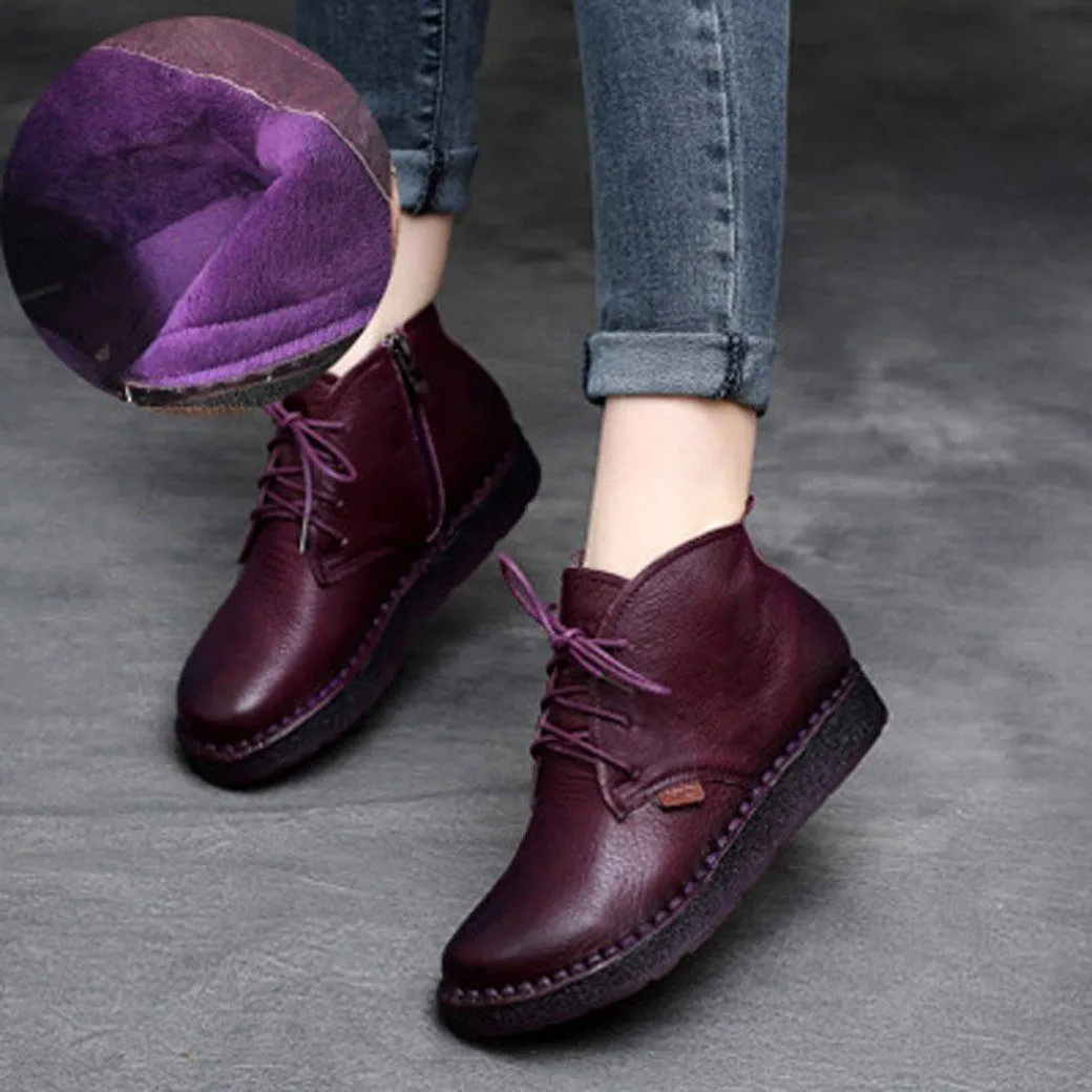 BABAKUD Autumn Winter Retro Handmade Boots Women 35-42