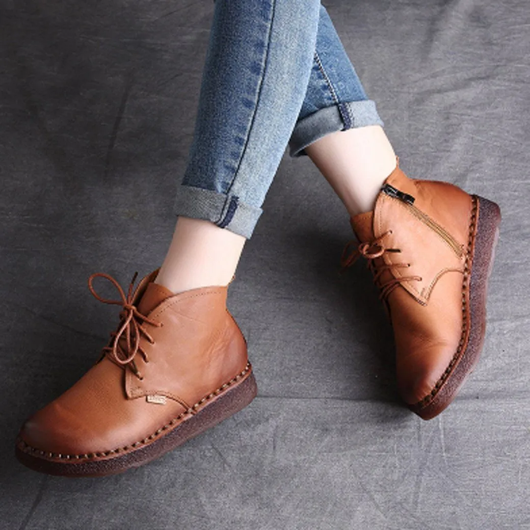 BABAKUD Autumn Winter Retro Handmade Boots Women 35-42