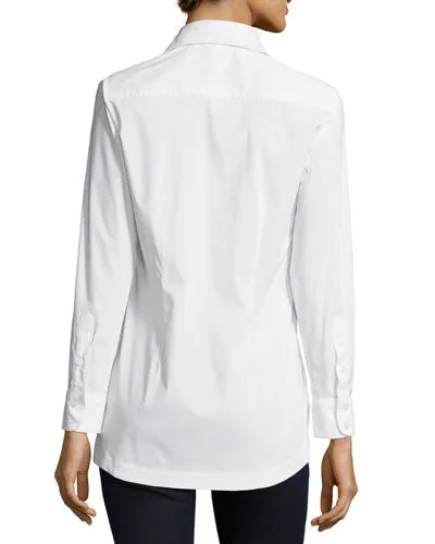 Joey White Silky Poplin Blouse