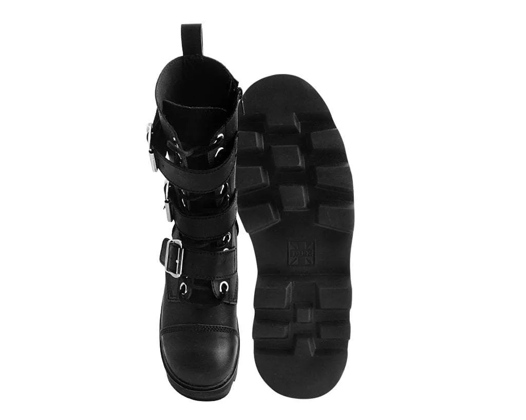 Black 12-Eye 3-Strap Dino Boot