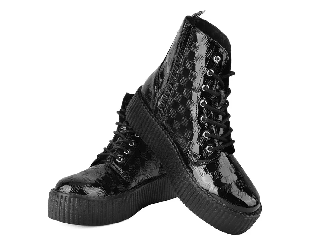 Black Checkered Patent Viva Mondo Boot