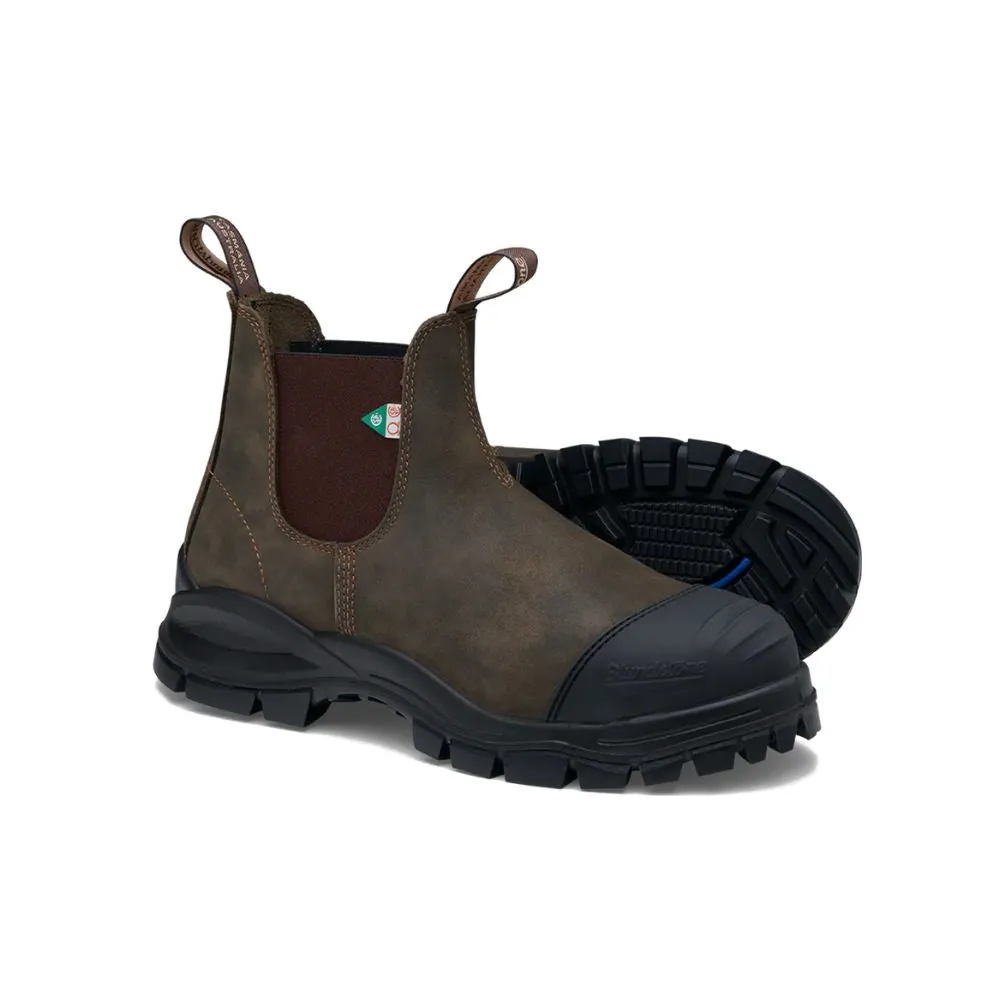 Blundstone 962 XFR Unisex Slip-on Steel Toe Work And Safety Boot - Rustic Brown