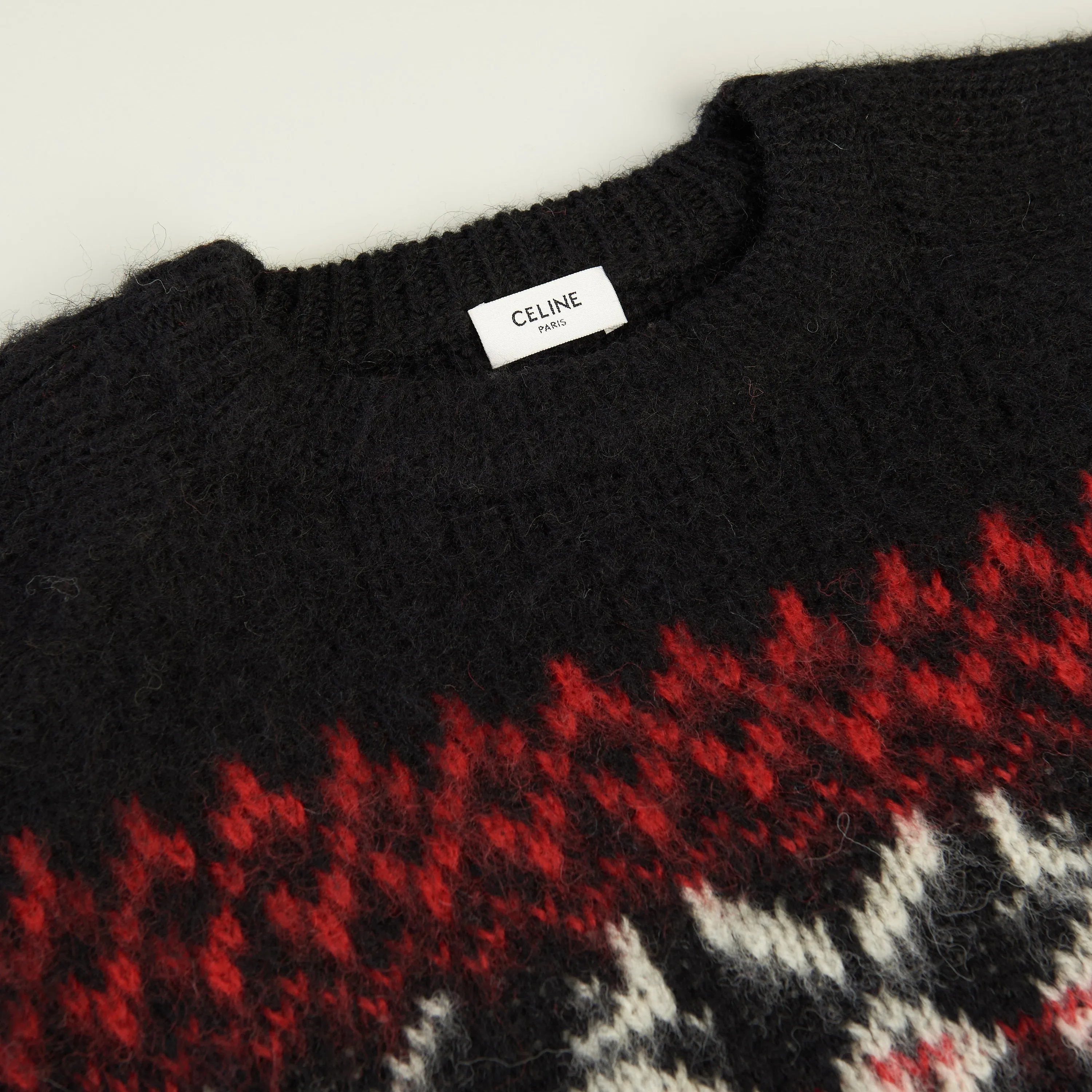 Boxy Crew Neck Sweater In Multicolour Snowflake Jacquard Wool