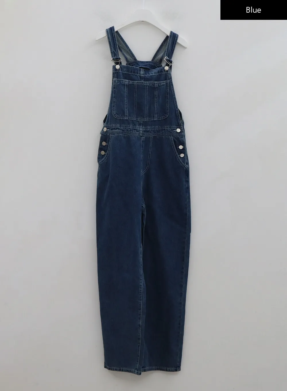 Side Button Denim Overall Pants BG24