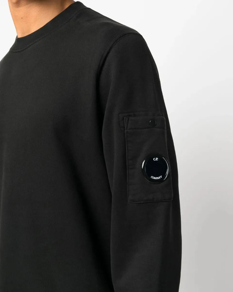 Brushed & Emerized Diagonal Fleece Lens Sweatshirt Black