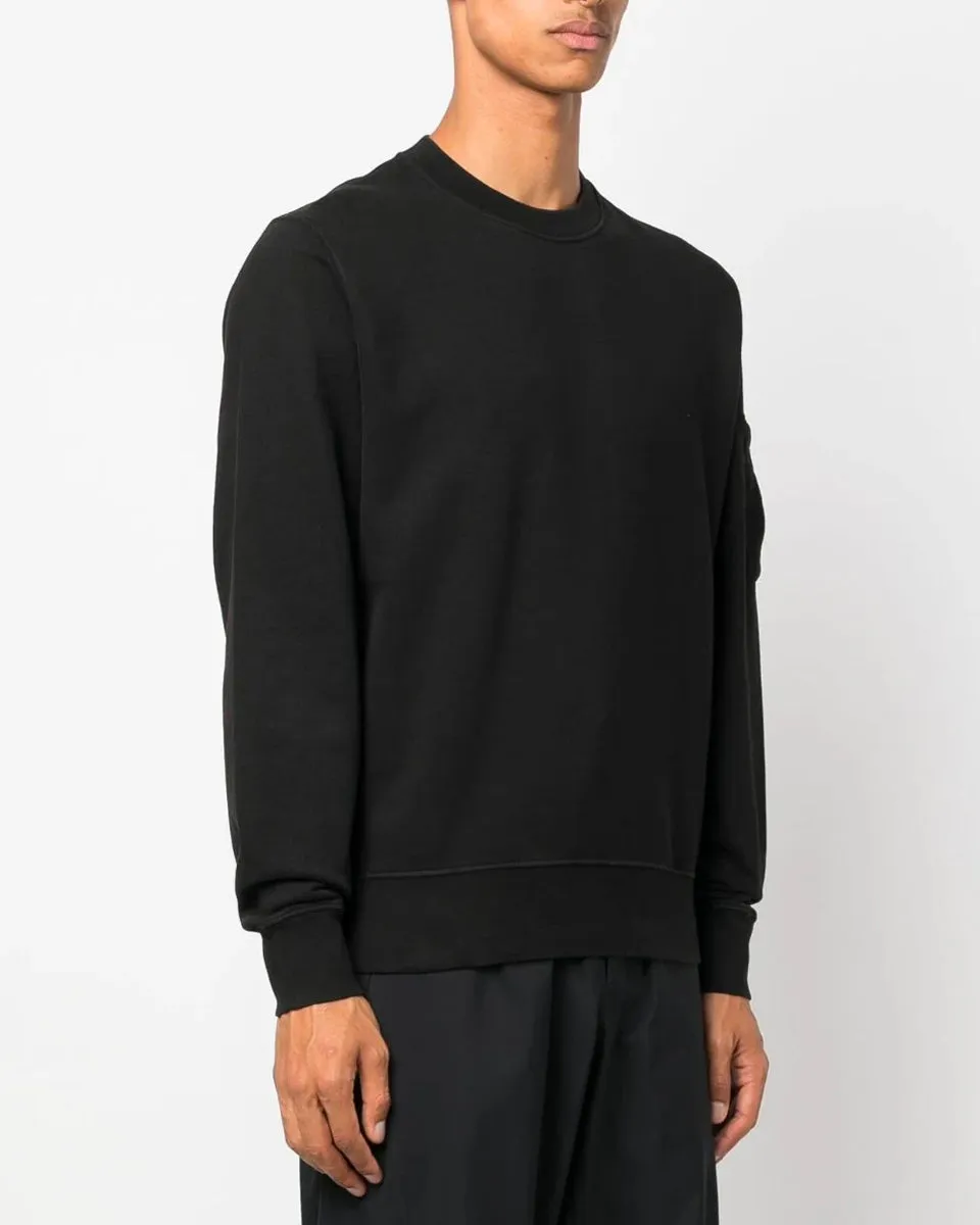 Brushed & Emerized Diagonal Fleece Lens Sweatshirt Black