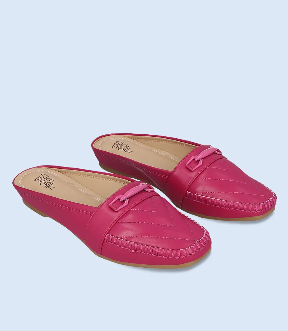 BW8296-Fuschia-Women Comfort Mules