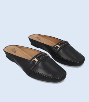 BW8295-BLACK-Women Comfort Mules