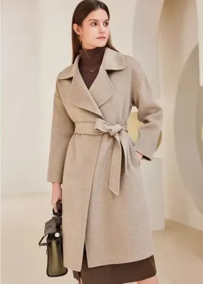 Camille Belted Thigh Length Wool Coat