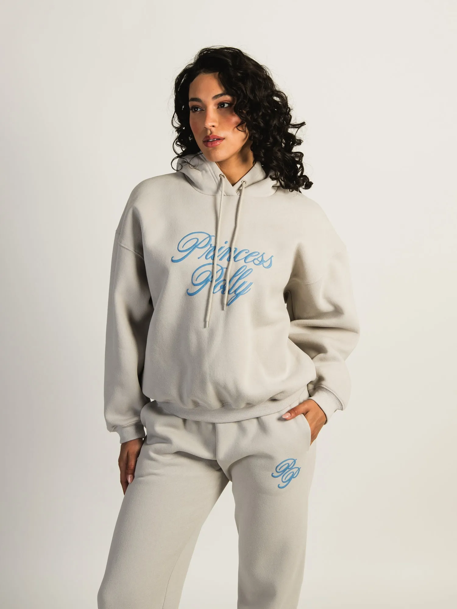 PRINCESS POLLY CURSIVE PULLOVER HOODIE