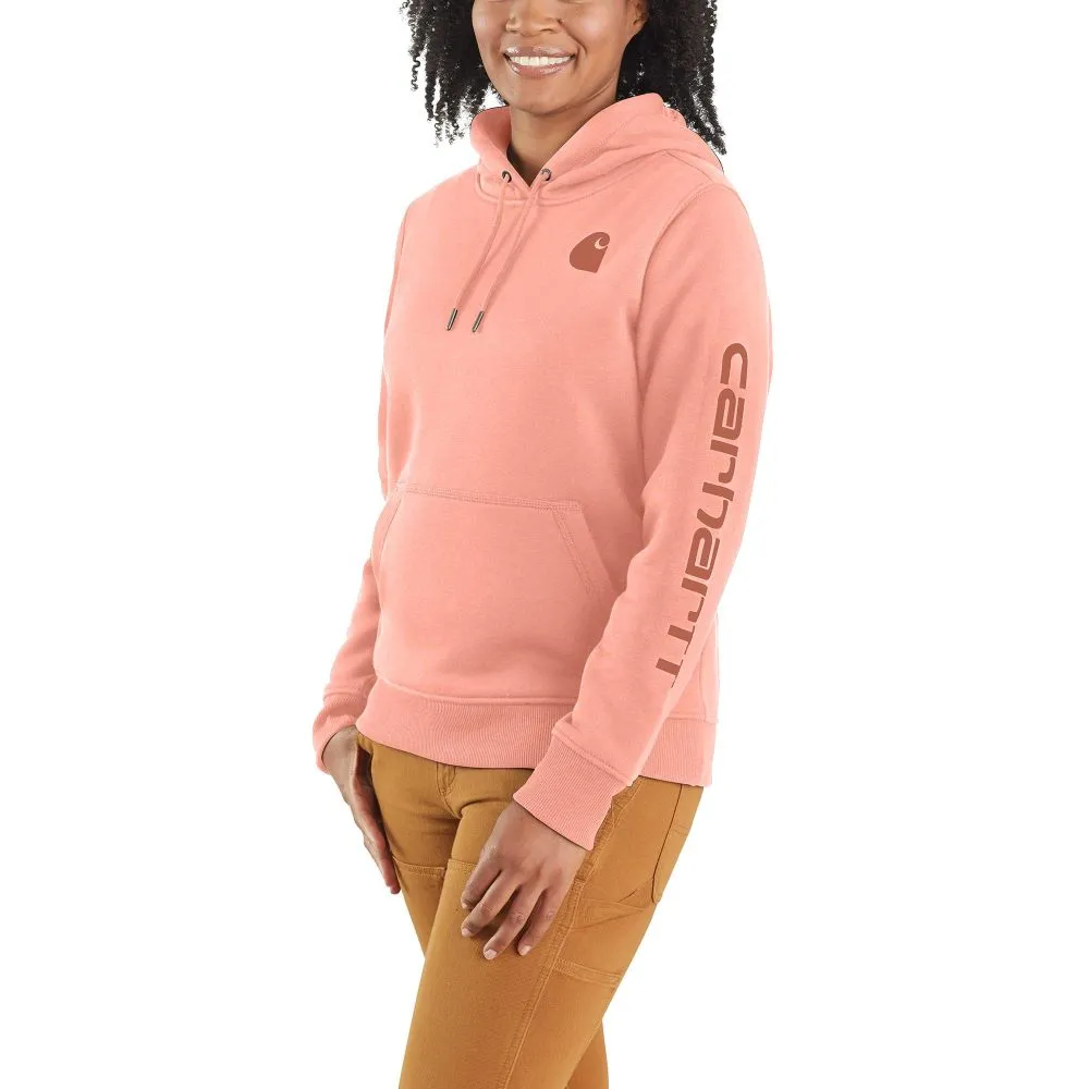 'Carhartt' Women's Clarksburg Sleeve Logo Hoodie - Sun Bloom