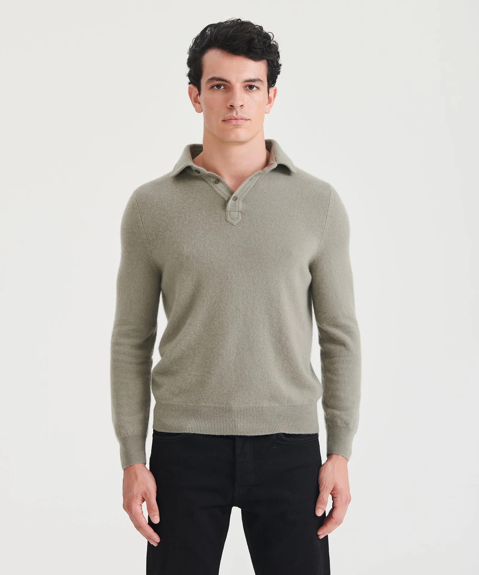 Cashmere Long Sleeve Polo