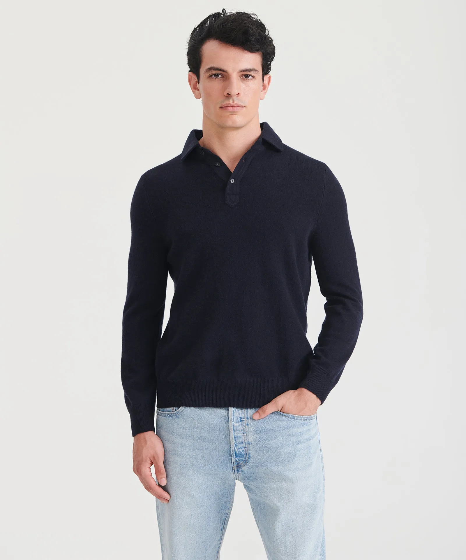 Cashmere Long Sleeve Polo