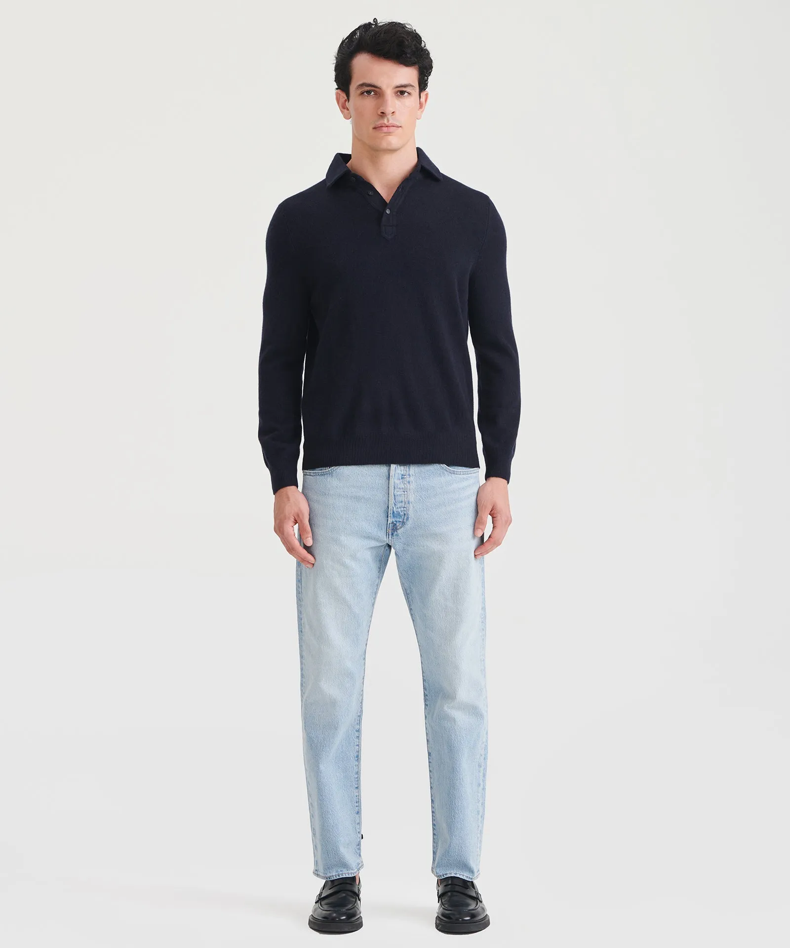 Cashmere Long Sleeve Polo