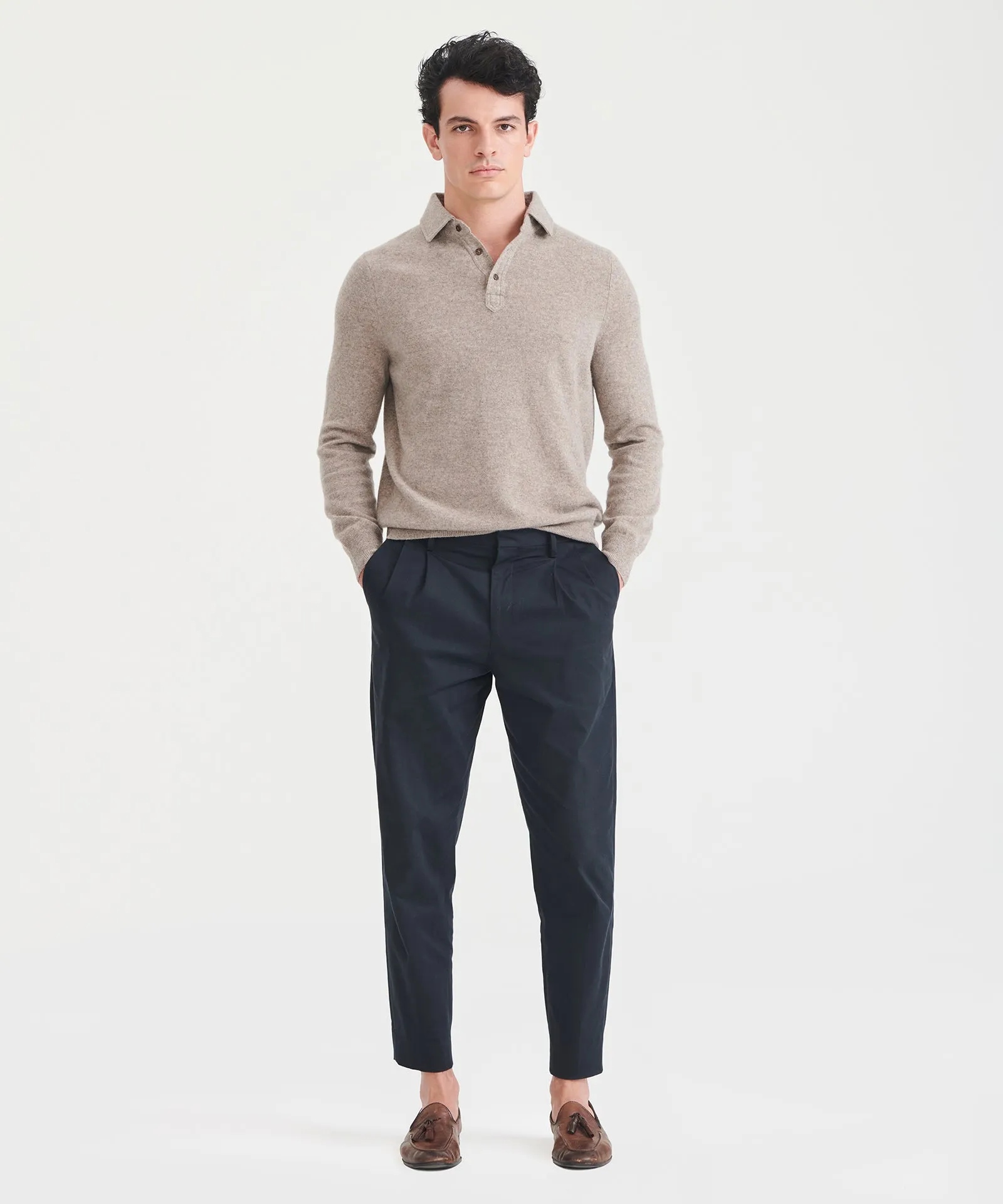 Cashmere Long Sleeve Polo