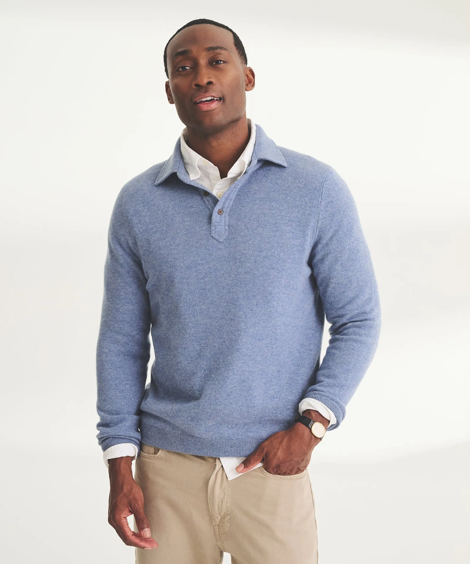 Cashmere Long Sleeve Polo