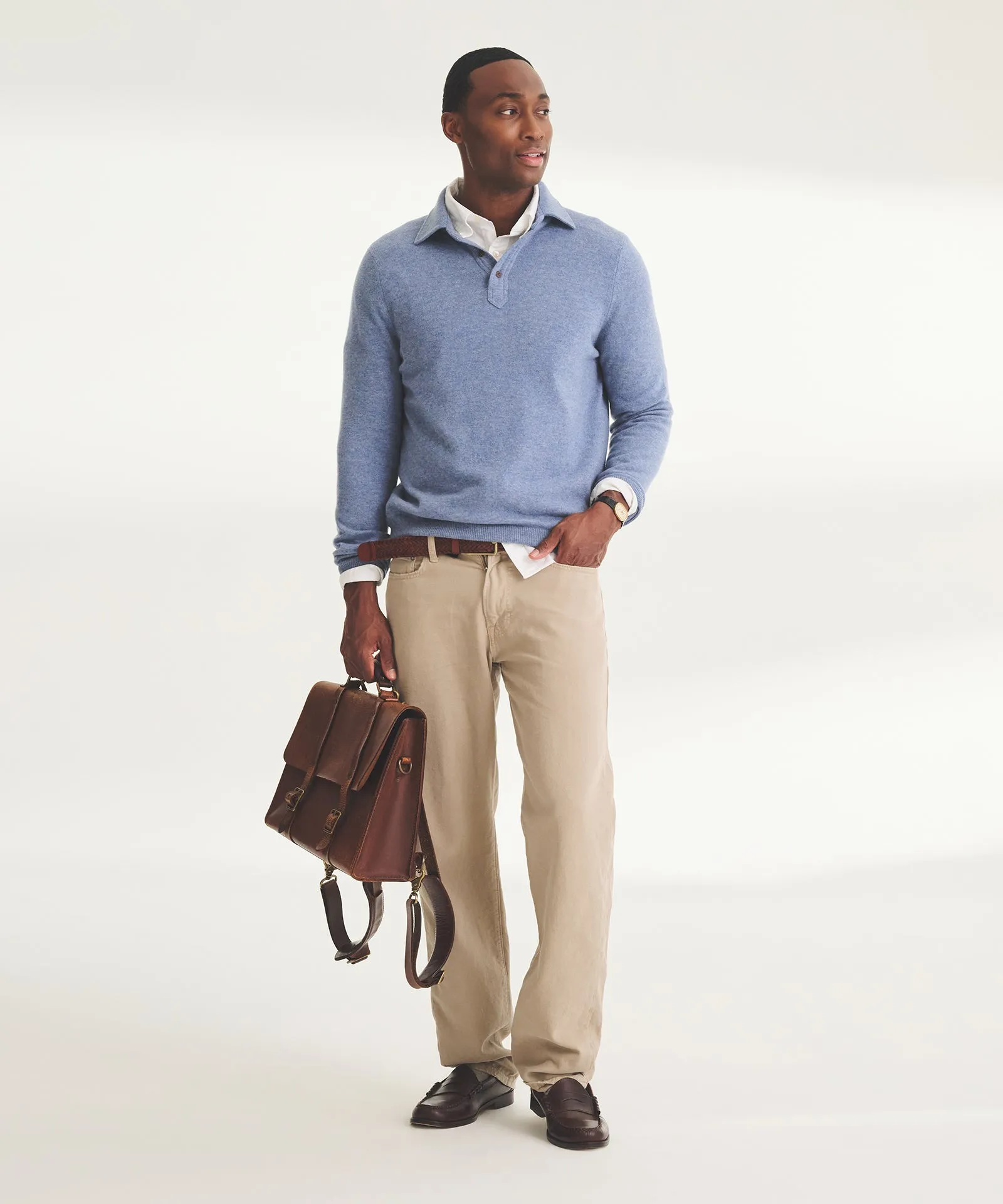 Cashmere Long Sleeve Polo