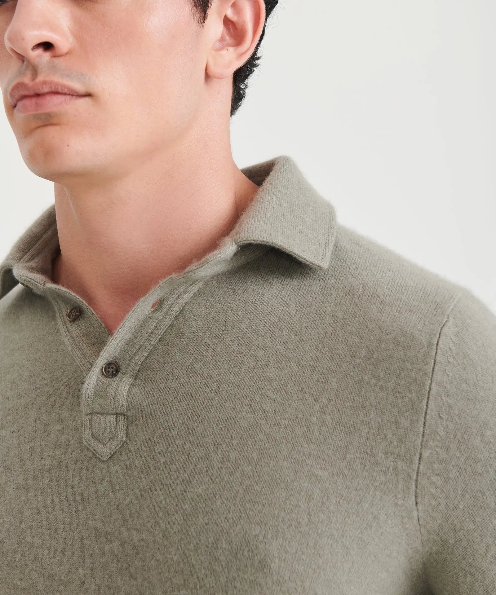 Cashmere Long Sleeve Polo