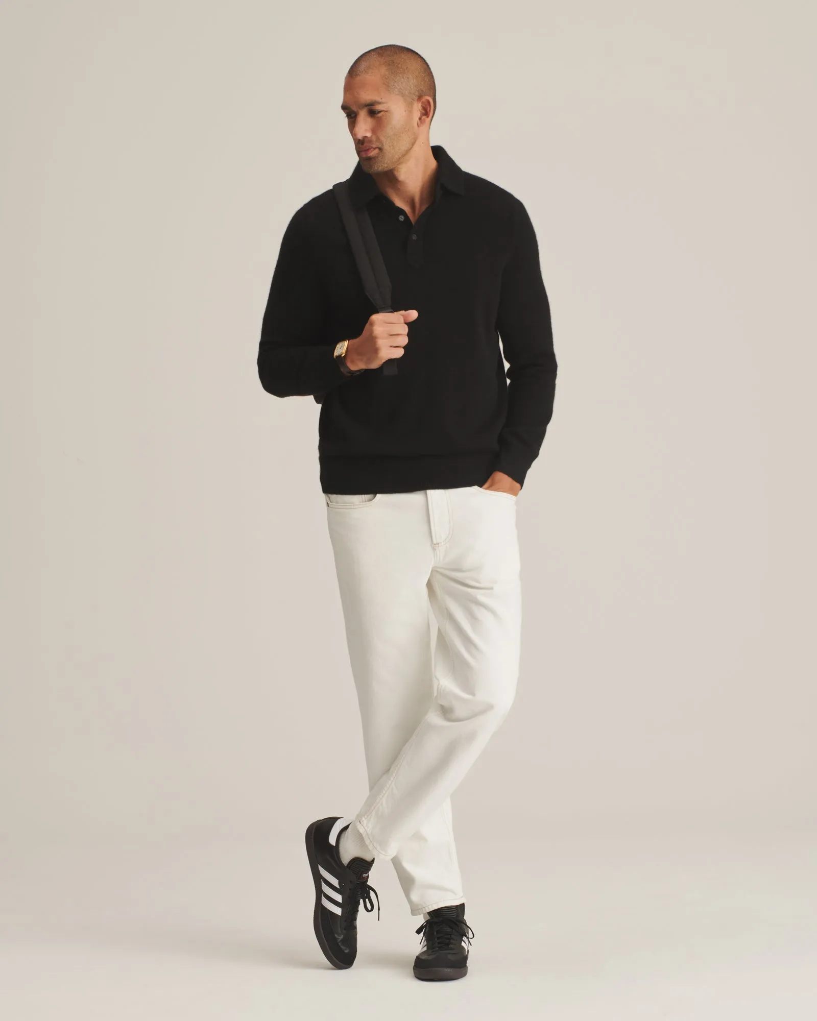 Cashmere Long Sleeve Polo