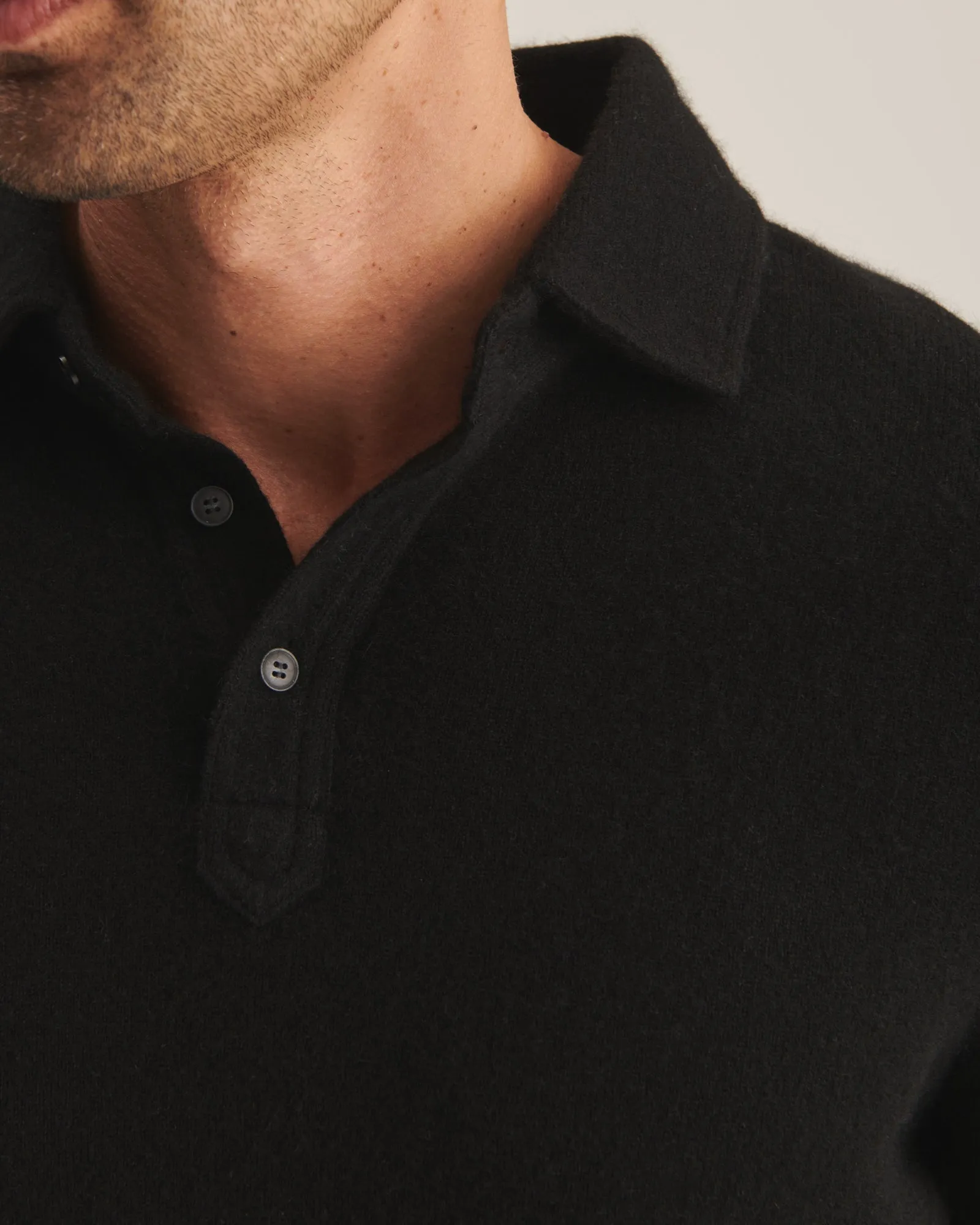 Cashmere Long Sleeve Polo