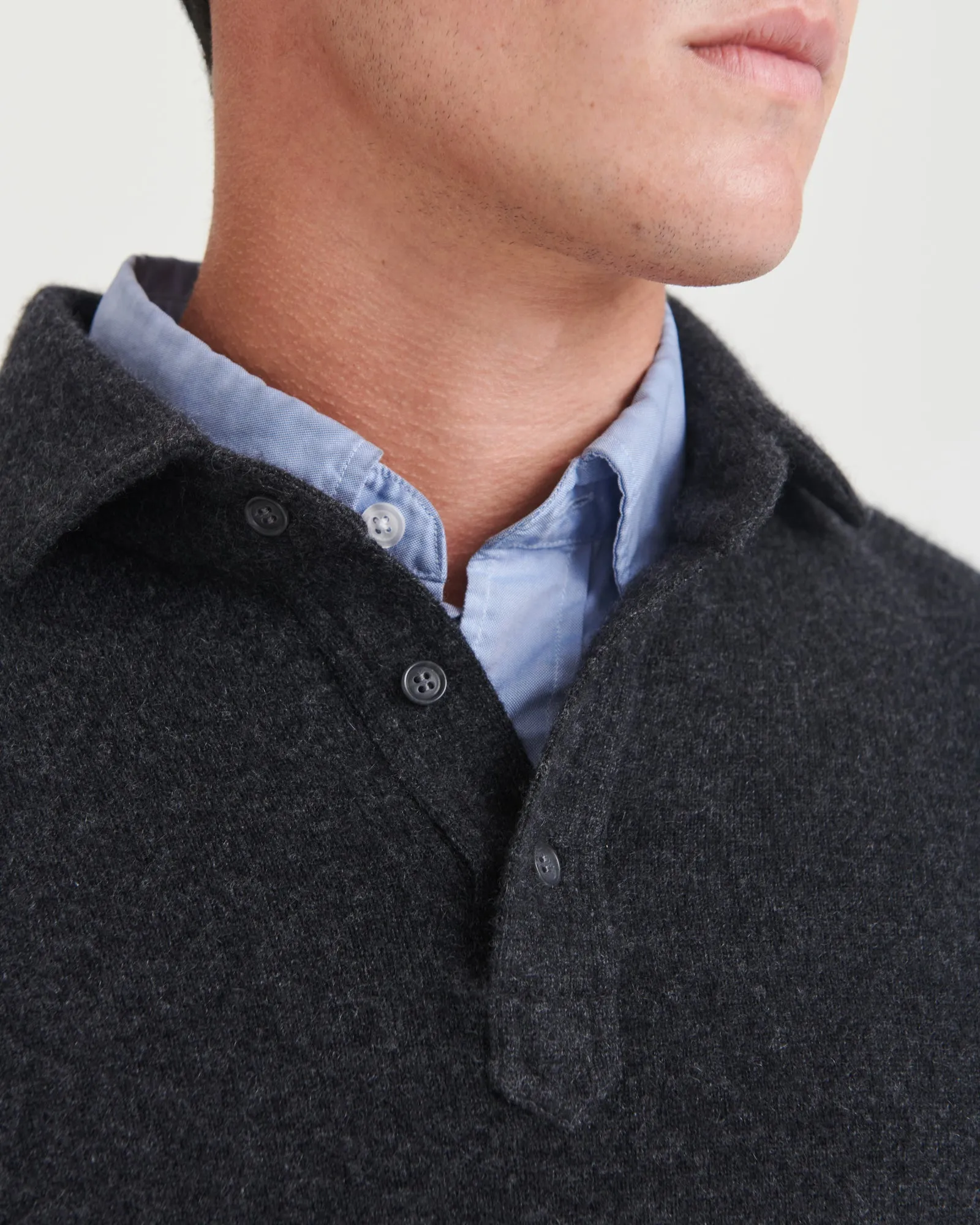 Cashmere Long Sleeve Polo