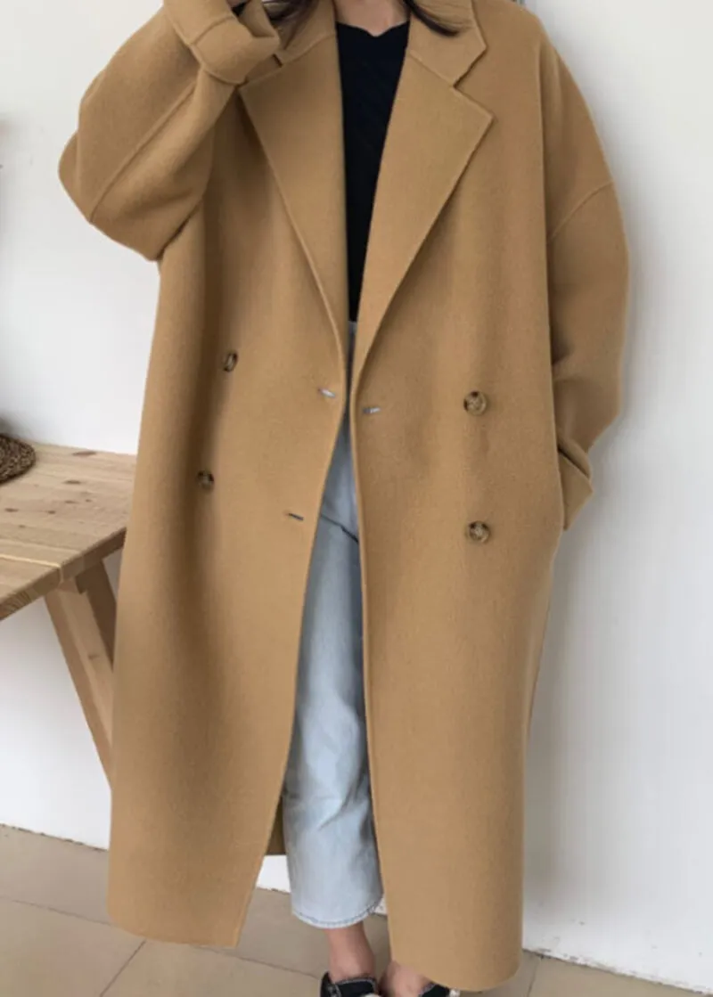 Helena Double Breasted Long Wool Coat