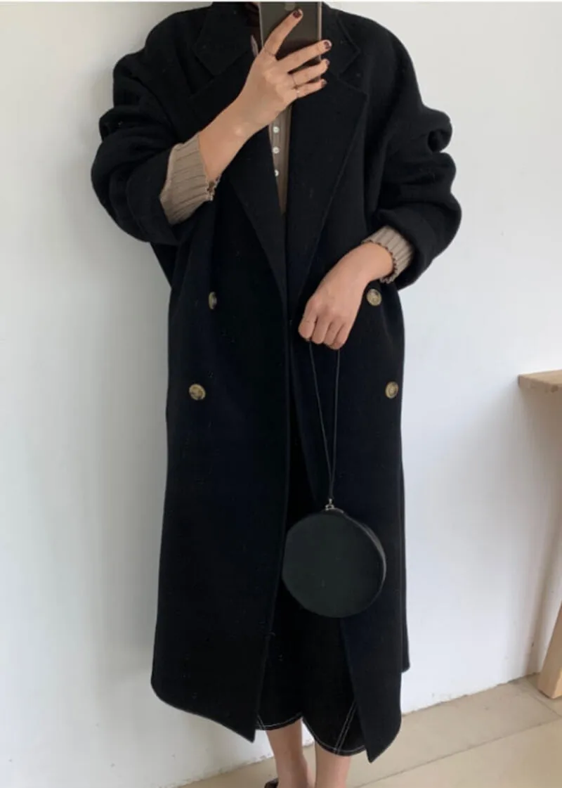 Helena Double Breasted Long Wool Coat