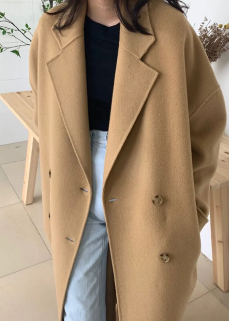 Helena Double Breasted Long Wool Coat