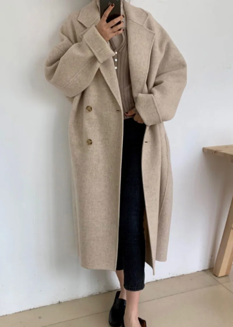 Helena Double Breasted Long Wool Coat