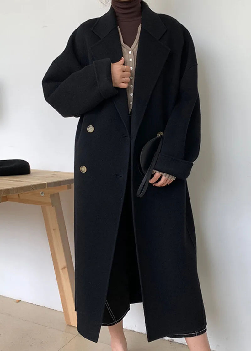 Helena Double Breasted Long Wool Coat