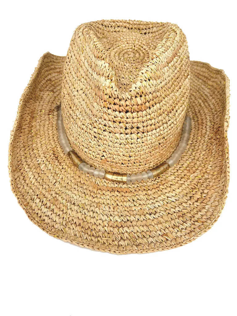 CHRYSTA Raffia Packable Hat