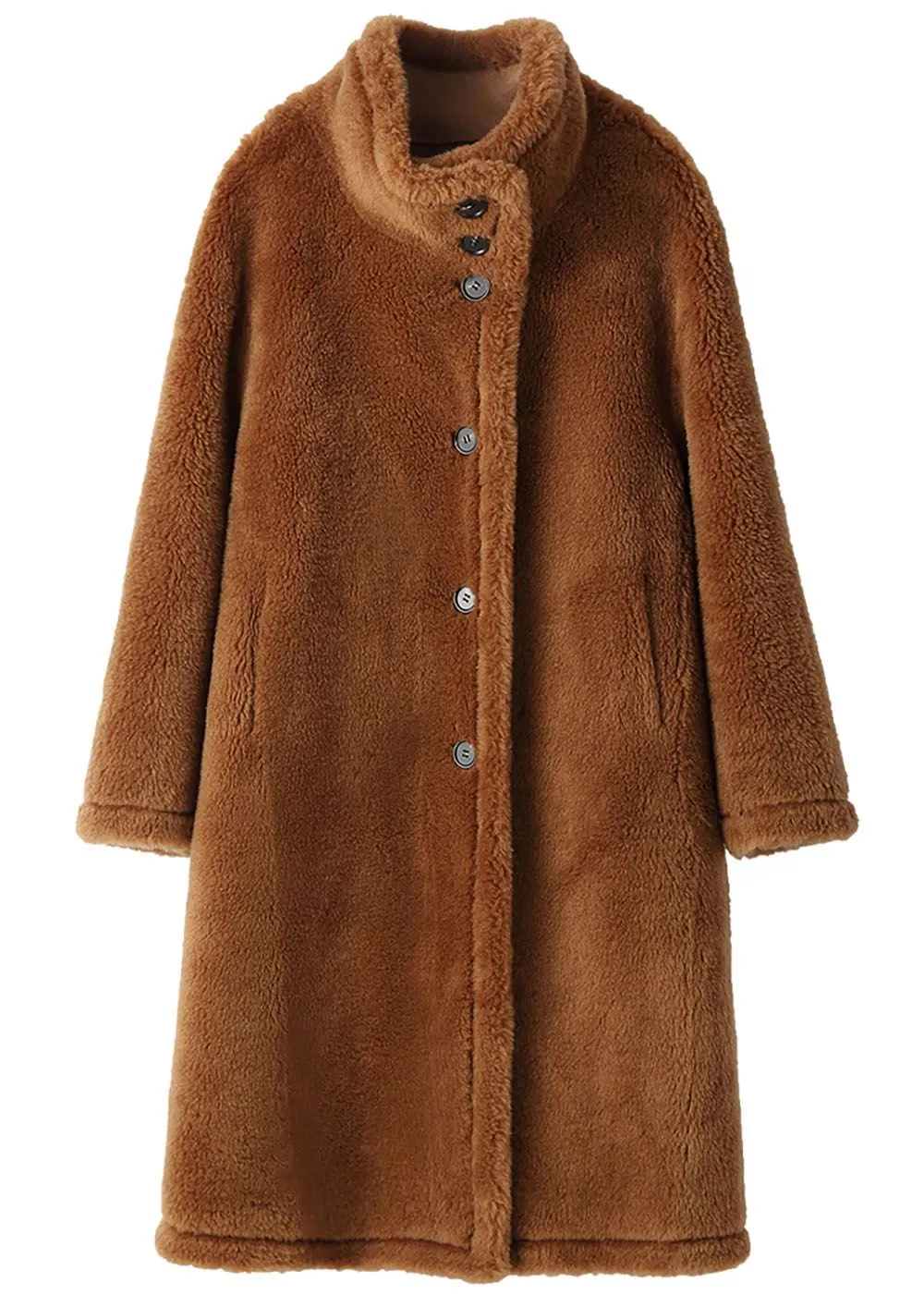 Hazel Wool Fur Single Breasted Teddy Coat