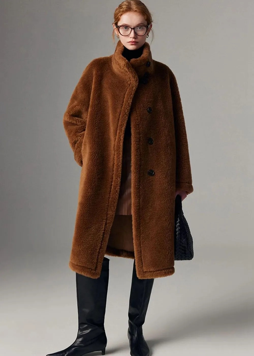 Hazel Wool Fur Single Breasted Teddy Coat