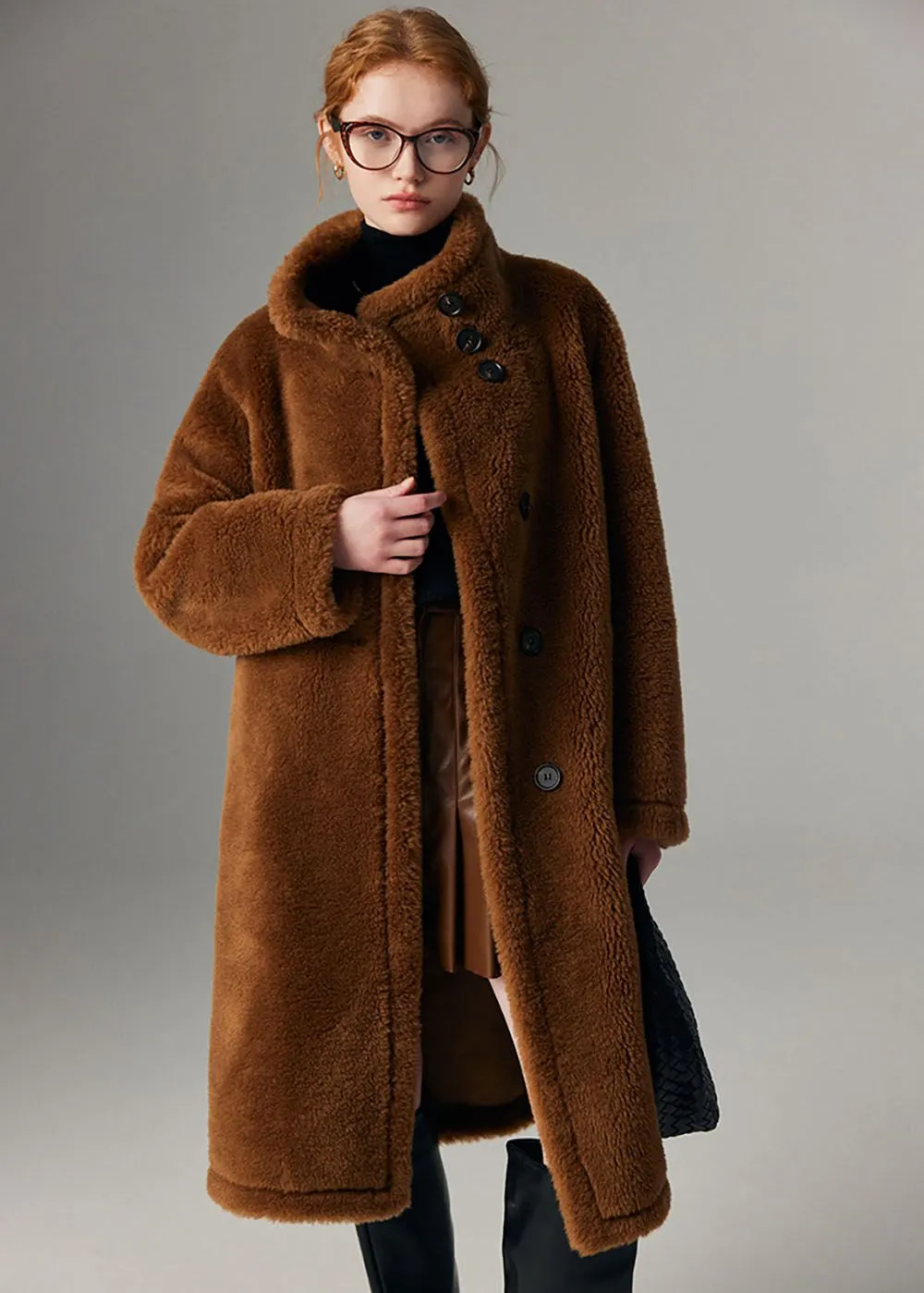 Hazel Wool Fur Single Breasted Teddy Coat