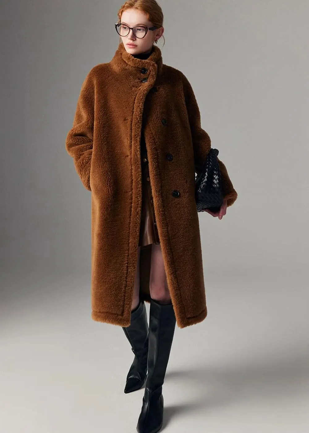 Hazel Wool Fur Single Breasted Teddy Coat