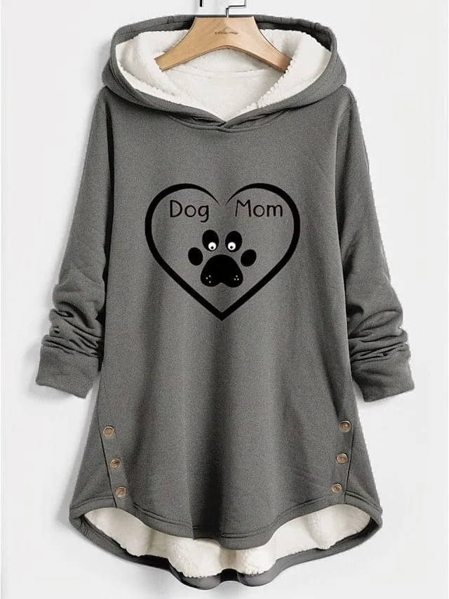 Women's Cozy Graphic Print Lined Hoodie Sweatshirt