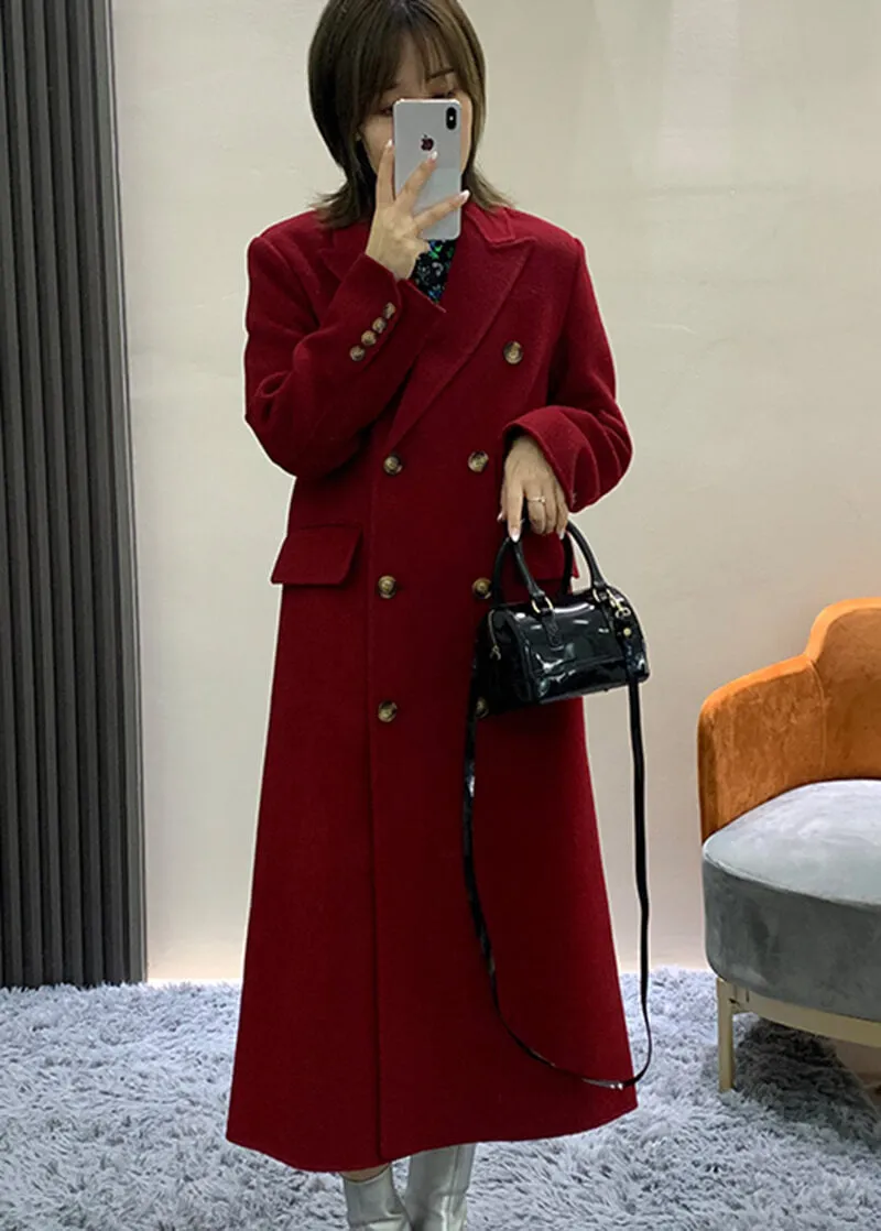 Sassy Double Breasted Wool Longline Coat