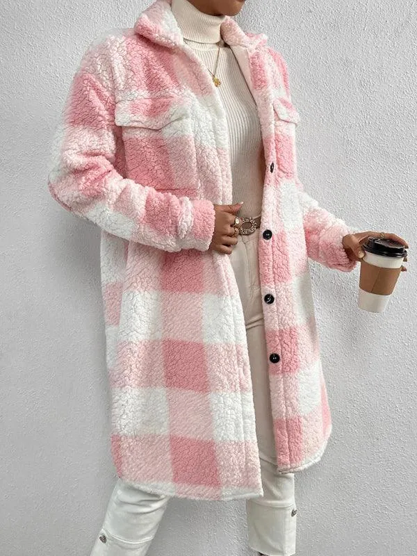 Loose Plaid Women Winter Coat