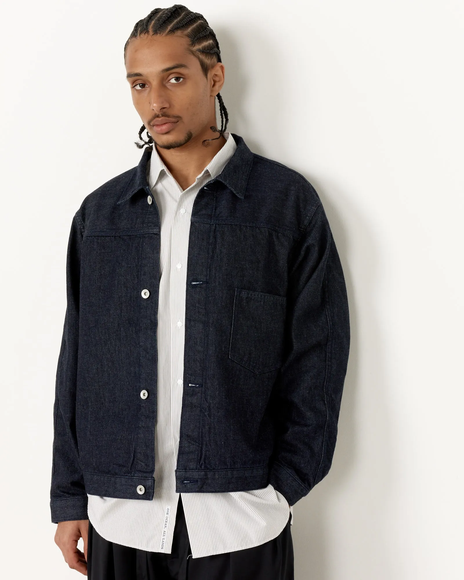 Short Denim Jacket in Indigo