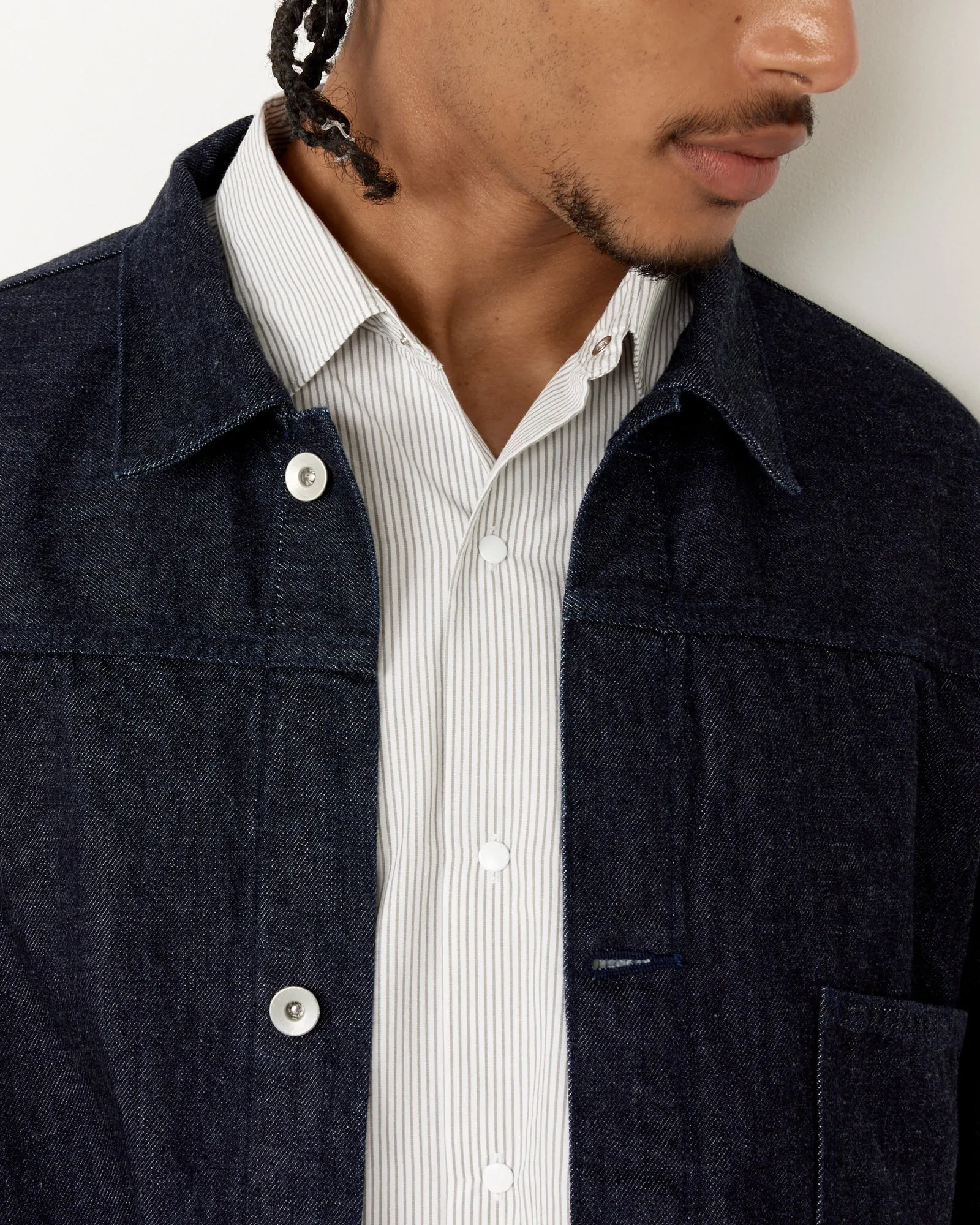 Short Denim Jacket in Indigo